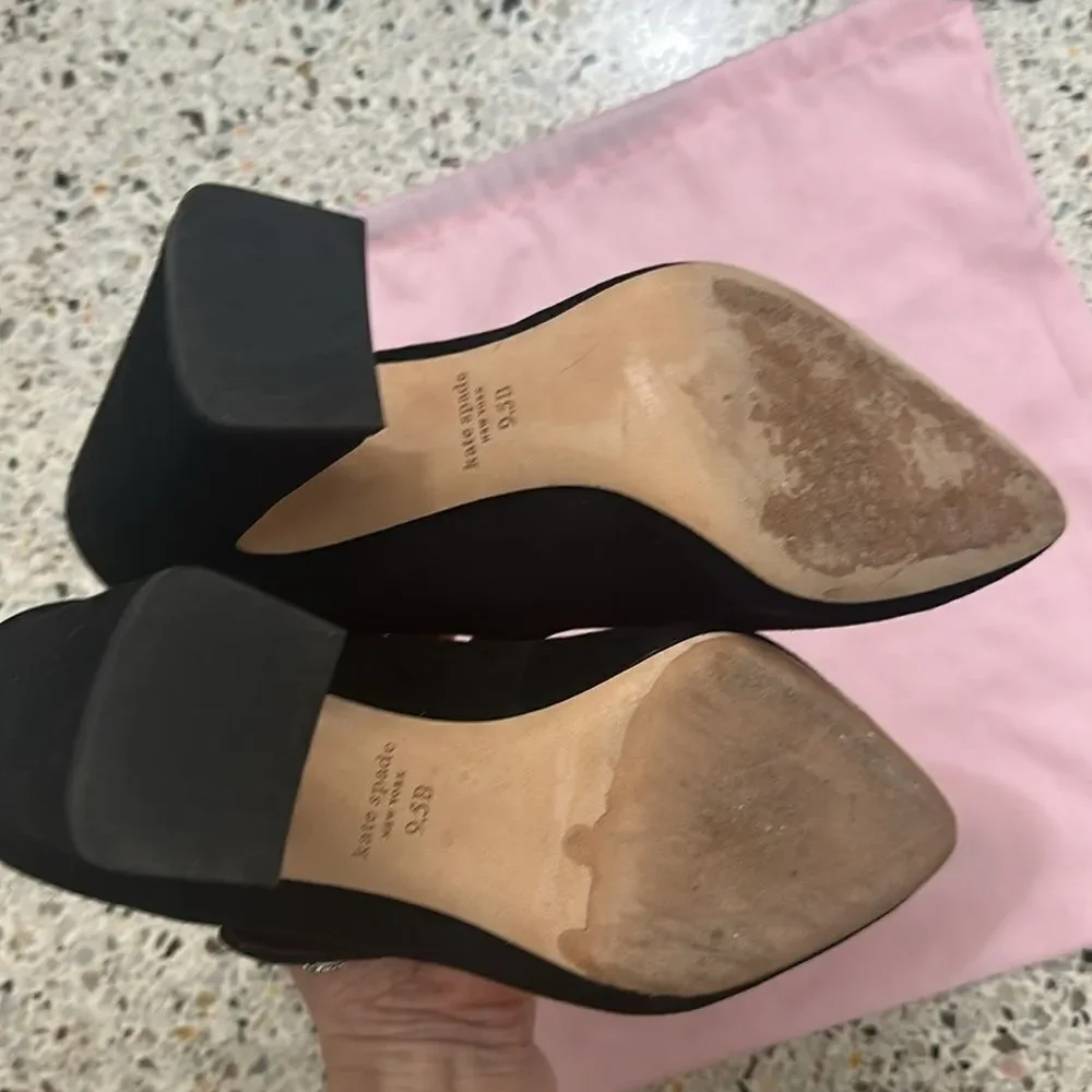 Kate Spade Maren pump Mary Jane rhinestone suede heel 9.5